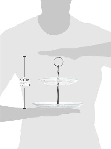 Newsni Com Totally Addict Ka1932 Servidor De 2 Pisos En Cristal Transparente 22 80 X 22 80 X 22 50 Cm Cuberteria Vajilla Y Cristaleria Tapas Para Tablas De Queso