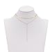 Boosic Long Adjustable Lariat Choker Necklace Discs Chain Thin Chokers For Women