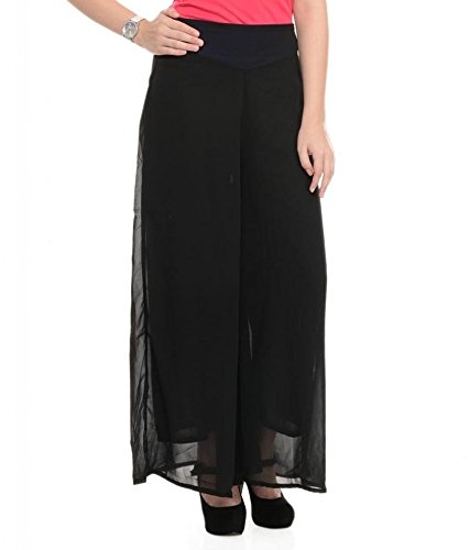 buynewtrend black georgette palazzo