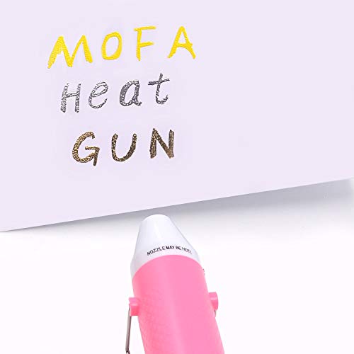 mofa Embossing Starter Kit with Embossing Heat Tool,Embossing Pens (Clear),Super Fine Gold,Silver,Yellow Embossing Powder (Pink Set2)