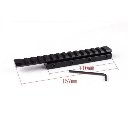 14 SLOT EXTENSION LOW PROFILE AIRGUN/.22 DOVETAIL RAIL 11MM TO 20MM WEAVER PICATINNY RAIL ADAPTER SCOPE MOUNT CONVERTER