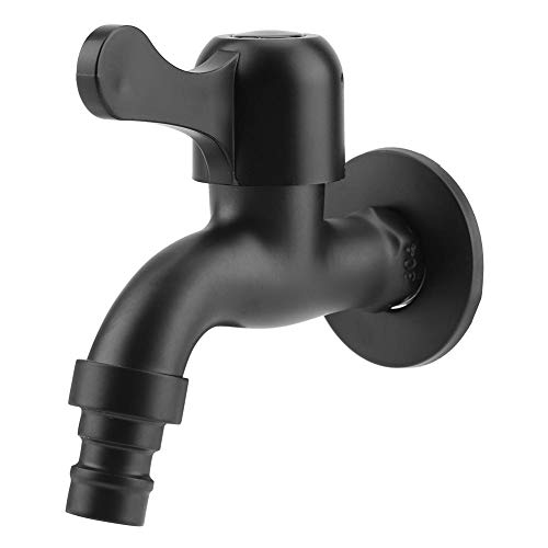 European Black Wall Mount Tap 304 Stainless Steel Fast Opening Garden Water Outdoor Faucet for Bathroom(Washing Machine)