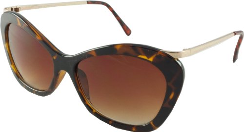 Revive Eyewear Big Girls' Sixties Mod Retro Brown Frame/ Clear Lens Non Polarized Sunglasses 140