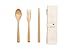 NUMU Wooden Cutlery Set | Travel Utensils Set | Eco Friendly Reusable Flatware | Fork, Spoon, Chopsticks w Portable Pouch (Beige) | Lightweight Stronger than Bamboo Utensils for Camping Office Lunch