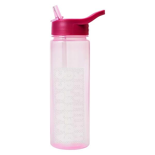 Polar Gear Personalised A-Z Sticker Water Bottle with Straw 600ml – Official Merchandise Kids Reusable Non Spill BPA Free Tritan – Personalise - Ideal For School Nursery Sports Picnic,Pink/Berry