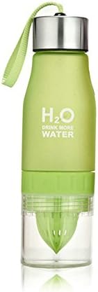 650ml H2O Water Bottle Portable Health Juice Lemon Fruit Infuser Squeezer Cup - Create Your Own Naturally Flavored Fruit Infused Water, Juice, Iced Tea, Lemonade &amp; Sparkling Beverages, Green