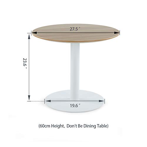 Sunon Round Cafe Table,Small Pedestal Table for Pub/Conference/Living Room (27.5" x 23.6" Height, Virginia Walnut)