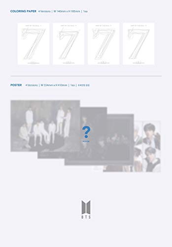 BTS Bangtan Boys - MAP of The Soul : 7 Album+Folded Poster+Extra Photocards Set (Version 3)