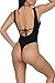 Viottiset Women's Halter Thong Two Piece Swimsuit Brazilian Bikini Monokini Black X-Large