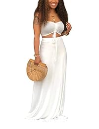 Salimdy vestido de 2 piezas sin tirantes sin mangas para mujer