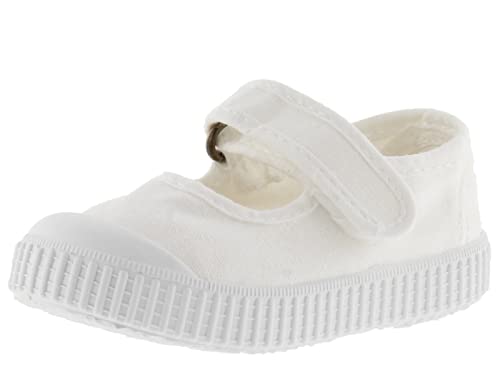 victoria Mary Janes Unisex 1915 Canvas Drec & Klettverschluss & Zehenverstärkung 136605 für Kinder Blanco 22