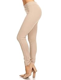 Jeggings de cintura elástica para dama, liso, básico, suave y baja, ajustables
