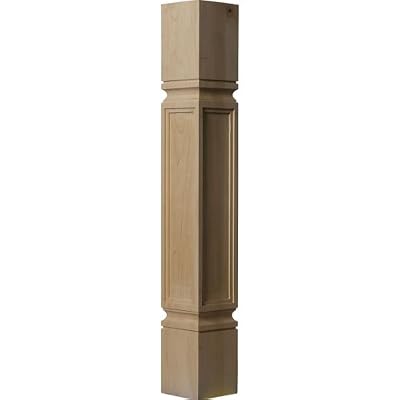 Ekena Millwork COL05X05X35KEAL 5-Inch W x 5-Inch D x 35 1/2-Inch H Kent Raised Panel Cabinet Column, Alder