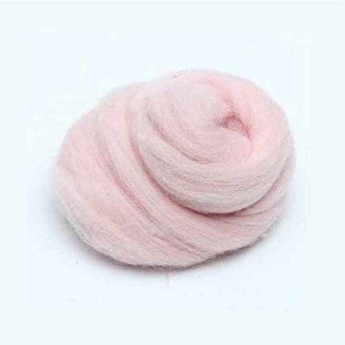 WEKA 10G Wool Top Fibre Roving Hand Spinning DIY for Needle Felting Materials Lot Crafts 10 Color Option, Pink