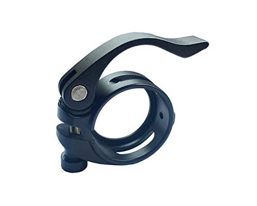 DEERU Aluminum Quick-Release Seat Post Clamp 40mm Bike Seat Clamp Fold Bike Seatpost Clamp, Black