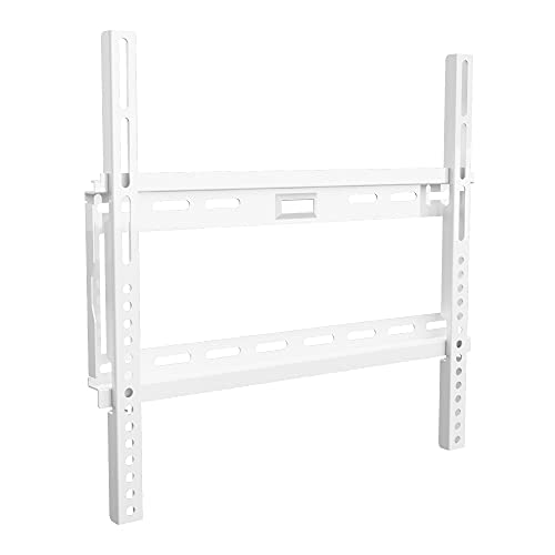 MAHARA Flat TV Wall Mount - White Universal Wall Bracket for TVs upto 55 inches - VESA Compatible 50 x 50mm - 200mm x 200mm - 400 x 400mm - Max Weight 40kg - Suitable for Wood Stud or Solid Wall