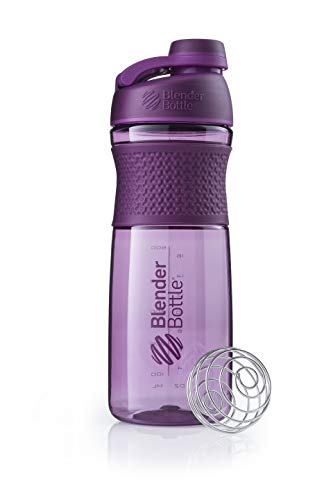 BlenderBottle SportMixer Twist Cap Tritan Grip Shaker Bottle, 28-Ounce, Plum