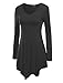 Made By Johnny MBJ WT737 Womens Long Sleeve Handkerchief Tunic XL Black