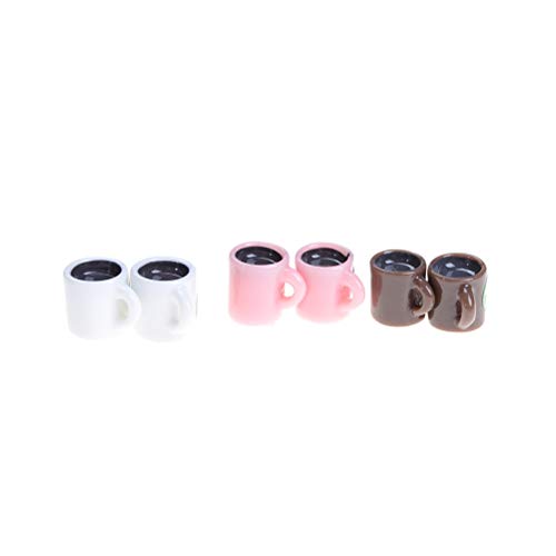 ZAMTAC 2 PCS Home Tableware Decors Miniature Dollhouse Coffee Cup Kitchen Room Food Drink - (Color: White) - Thumbnail 4