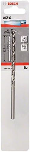 Bosch Professional 1x HSS-G Metal Drill Bit (for metal diameter 4,5 mm, Robust Line, Accessory Drill Driver)