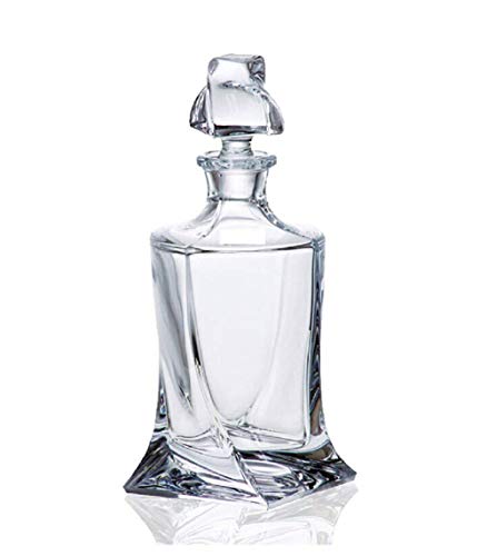 James Scott Lead-Free Crystal Whiskey Decanter Set - 28 oz. twisted decanter and 4 10 oz. glasses packaged in an exclusive Gift Box - for Liquor, Scotch, Bourbon, Wine, Vodka