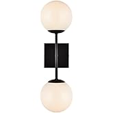 Living District Neri 2-Light Mid-Century Metal Wall Sconce in Black and White