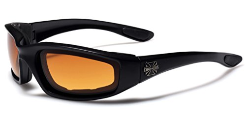 Choppers Padded Sport Sunglasses - Black, White, Silver or Pink Frame / Mirror, HD, Yellow, Dark, Fire or Ice Lens