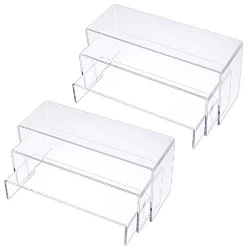 Goabroa Acrylic Display Risers, Clear Rectangle