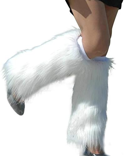 strimusimak Winter Boot Covers Soft Leg Warmers for Women, White, 40 cm