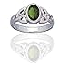Sterling Silver Celtic Knot and Green Genuine Peridot Ring(Sizes 4,5,6,7,8,9,10,11,12,13,14,15)