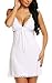 Avidlove Lingerie Women Chemise Lace Babydoll Full Slip Sleepwear Dress White Small