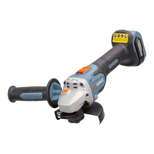 Photo 1 of SENIX PAX2125-M2-0 X2 20 Volt Max* 5-Inch Brushless Angle Grinder Tool, 8500 RPM Max, 3-Position Auxiliary Handle, Spring-Loaded Safety Slide Switch, Tool Only, Battery Not Included