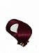 Tape in Hair Extensions Real Human Hair 16 Inch Straight Burgundy Tape in Extensions Seamless Skin Weft Dark Wine Red Hair Extensions with Adhesive Tape