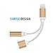 2 in 1 Lightning iPhone 7 Charger Adapter,3.5mm Audio Adapter Stereo Jack Cable- Lightning to 3.5mm Aux Headphone Jack Audio Adapter for iphone 7 / 7 plus (Gold )
