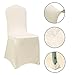 Ivory Stretch Spandex Chair Covers Wedding Universal - 10 Pcs Banquet Wedding Party Dining Decoration Scuba Elastic Chair Cover (Ivory, 10)