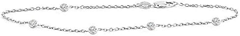 Handmade 14K White Gold Station Bracelet With .50 Carats Of Diamonds 7 - 8 Inches