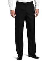 Perry Ellis Men's Portfolio Classic Fit Flat Front Folio Flex Waistband Sharkskin Pant, Black Ice, 30x30