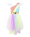 JerrisApparel Girls Unicorn Rainbow Costume Dress Halloween Party Tutu Dress (4T, Rainbow Color)