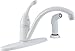 Delta Faucet Collins Single-Handle Kitchen Faucet with Side Sprayer, White Kitchen Sink Faucet, Kitchen Faucet 3 Hole, White 440-WH-DST