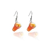 Mountainer Creative Unique Bubble Tea Drop Earrings Personality Milk Tea Drink Earring for Girl Funny Party Jewelry Christmas Gifts-Lemon Tea