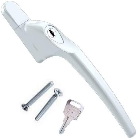 UPVC Universal Espag Window Handles - Key Locking for Double Glazing - White X10 (Pack of 10)