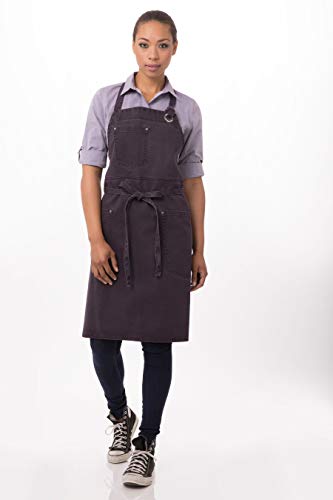 Chef Works Dorset Bib Apron, Eggplant, One Size