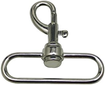 Chuzhao Wu 2'' Hook The Internal Length Silver Color metal Swivel Eye Snap Hook with Cosmos Fastening Strap (Pack of 10)