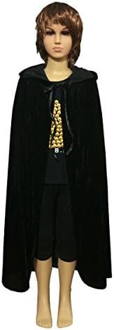 EcityUnisex Kids Velvet Hooded Cloak Cape Halloween Party Decoration Role Cosplay Costumes Outwear