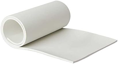 Neoprene Food Grade 1/8" (0.125") Thick 12" x 12" White Rubber Sheet, 2-Pack.