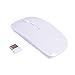 HDE Ultra-Thin Wireless Mouse 2.4GHZ Ergonomic Candy Colored Optical Mouse with USB Nano Receiver and Adjustable DPI Switch (White)