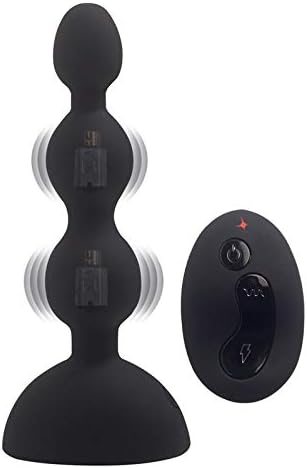 PRX 10 Frequency Vi`brãtórs Ańus Plúg B'ut.t Pùg Massage Silicone Beads Sxx Toy for Women Men - Remote Control, 10 Frequency Vibration - Feeling Leisurely Love Life PRX