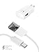Google Pixel 2 Fast Charger Type-C USB 2.0 Cable set by Ixir - (Wall Charger + Car Charger + 2 Type-C Cable) Google Pixel XL, Google Pixel, Google Pixel XL 2 up to %50 fast charging.-White