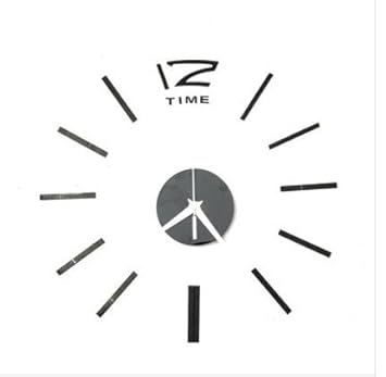 EsportsMJJ 3D DIY Acryl Spiegel Wandtattoo Wanduhr Für Home Dekoration Wohnzimmer Art Clock-Schwarz