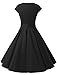 Dressystar DS1956 Women Vintage 1950s Retro Rockabilly Prom Dresses Cap-Sleeve XXL Black